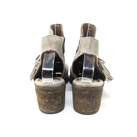 Born Shoes Womens 6.5 Boots Monikah Gray Leather Ankle Zip Booties Boho Western - Picture 6 of 9